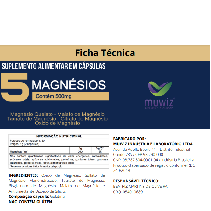 MAGNESIO TOTAL 5 - 60 capsulas (500mg)