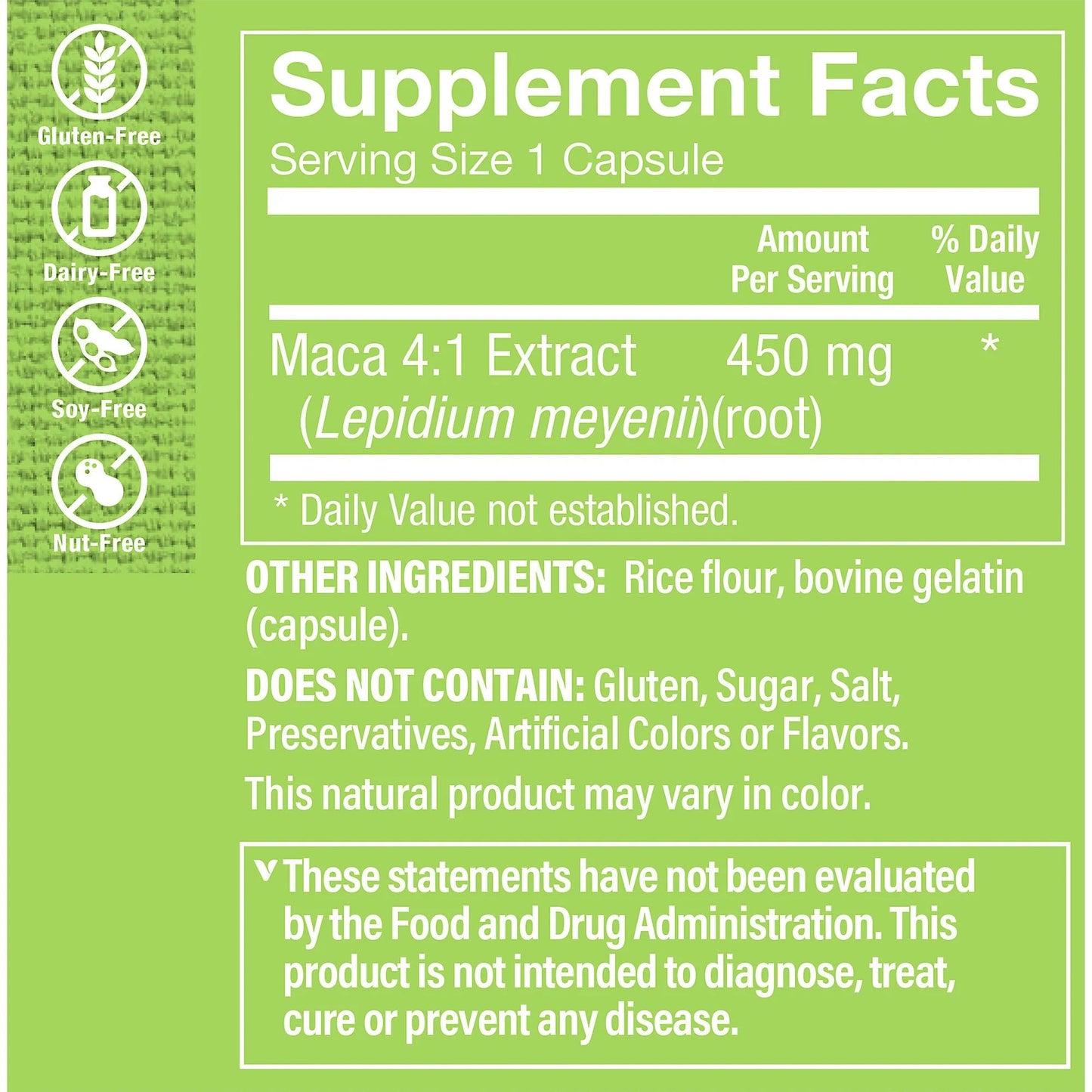 MACA EXTRACTO - 450 Mg (60 capsulas) Suplementos Asuncion