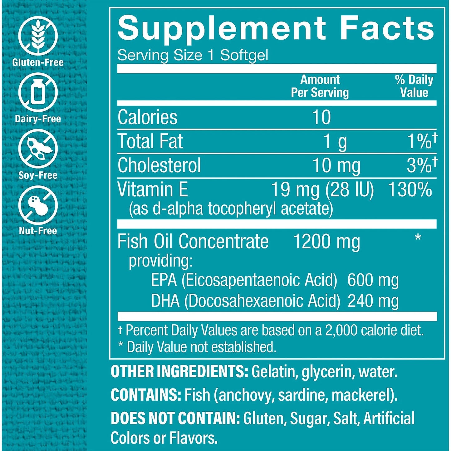 Omega 3 Fish Oil 1200 mg 600/240 EPA/DHA (60 Capsulas Blandas) Suplementos Asuncion