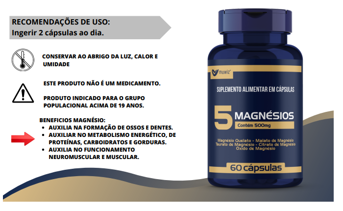 MAGNESIO TOTAL 5 - 60 capsulas (500mg)