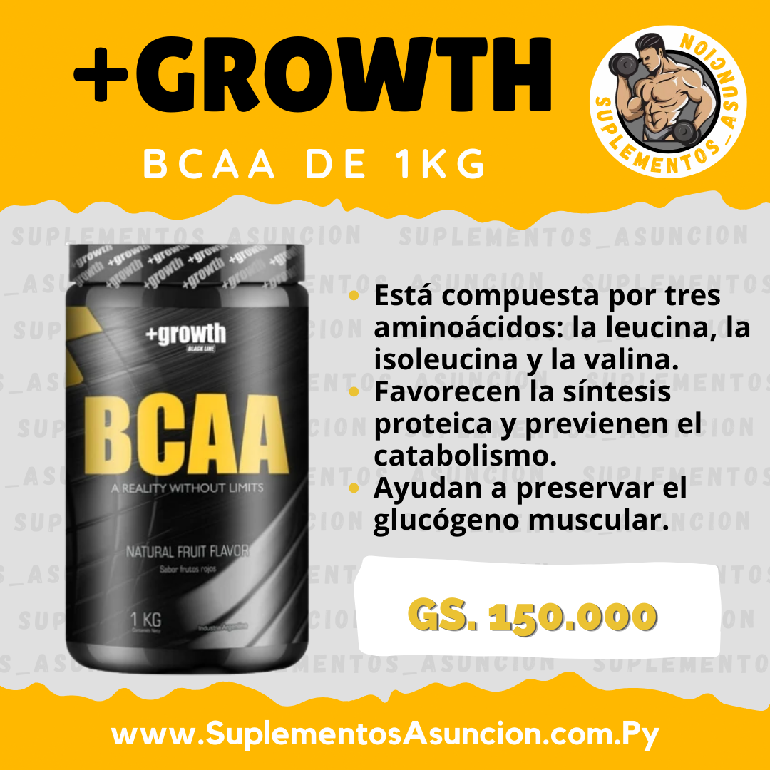 BCAA en polvo (1Kg) [GROWTH] Suplementos Asuncion