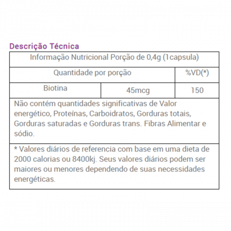 Biotina de 45mcg (60 capsulas) Suplementos Asuncion