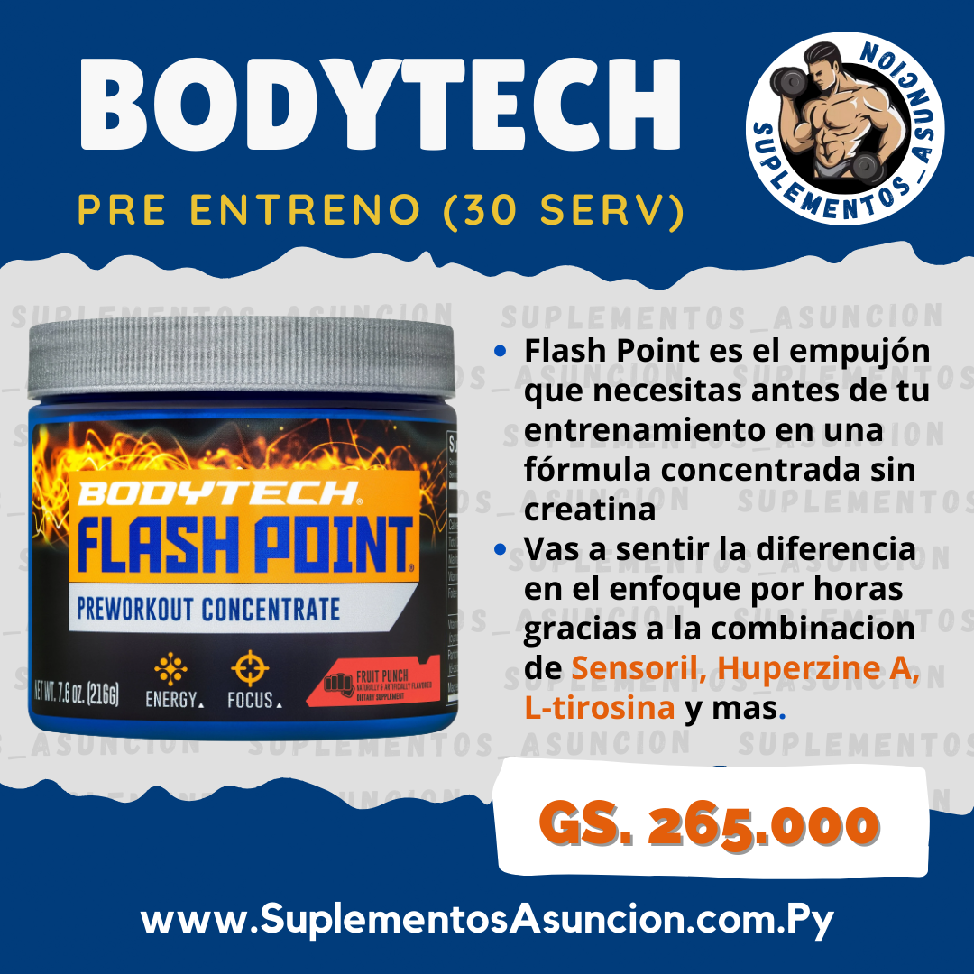 Flash Point - pre entreno (30 Tomas) [BODYTECH] Suplementos Asuncion