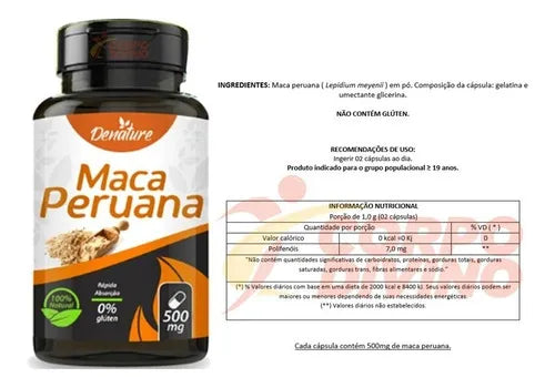 MACA PERUANA - 500 MG (100 Capsulas) Suplementos Asuncion