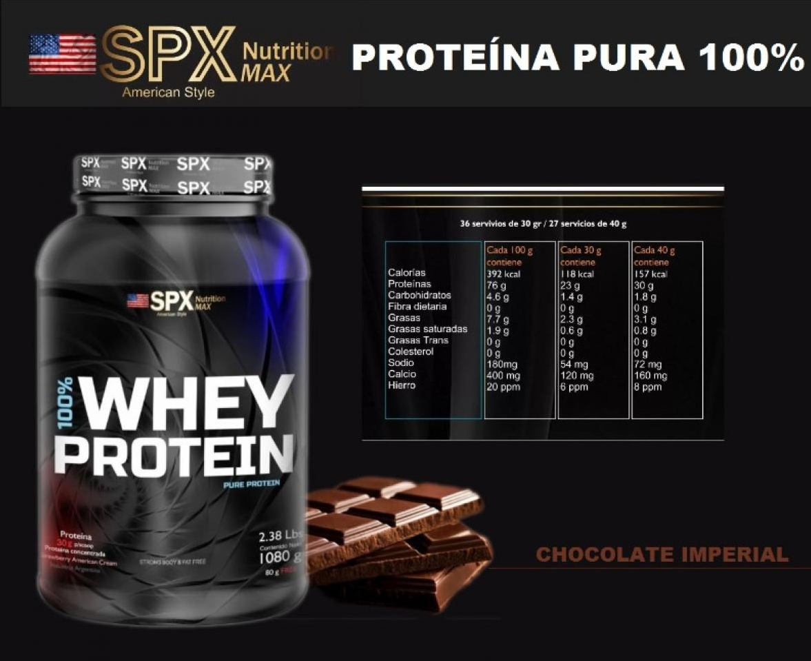 Whey Protein 100% Puro 1kg — 30 Serv — imagen 2