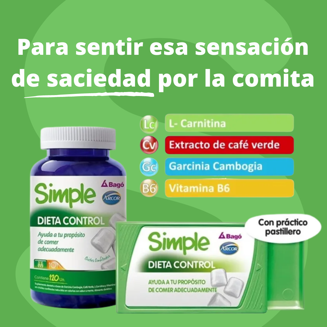 Simple - DIETA CONTROL Chicles [BAGÓ] Suplementos Asuncion