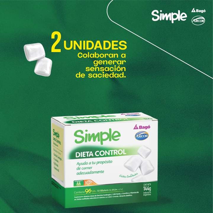 Simple - DIETA CONTROL Chicles [BAGÓ] Suplementos Asuncion