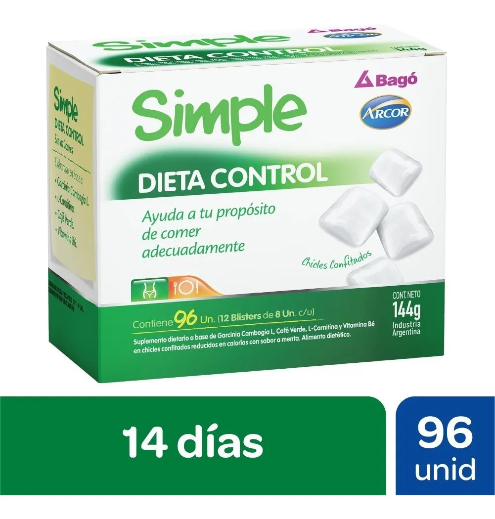 Simple - DIETA CONTROL Chicles [BAGÓ] Suplementos Asuncion