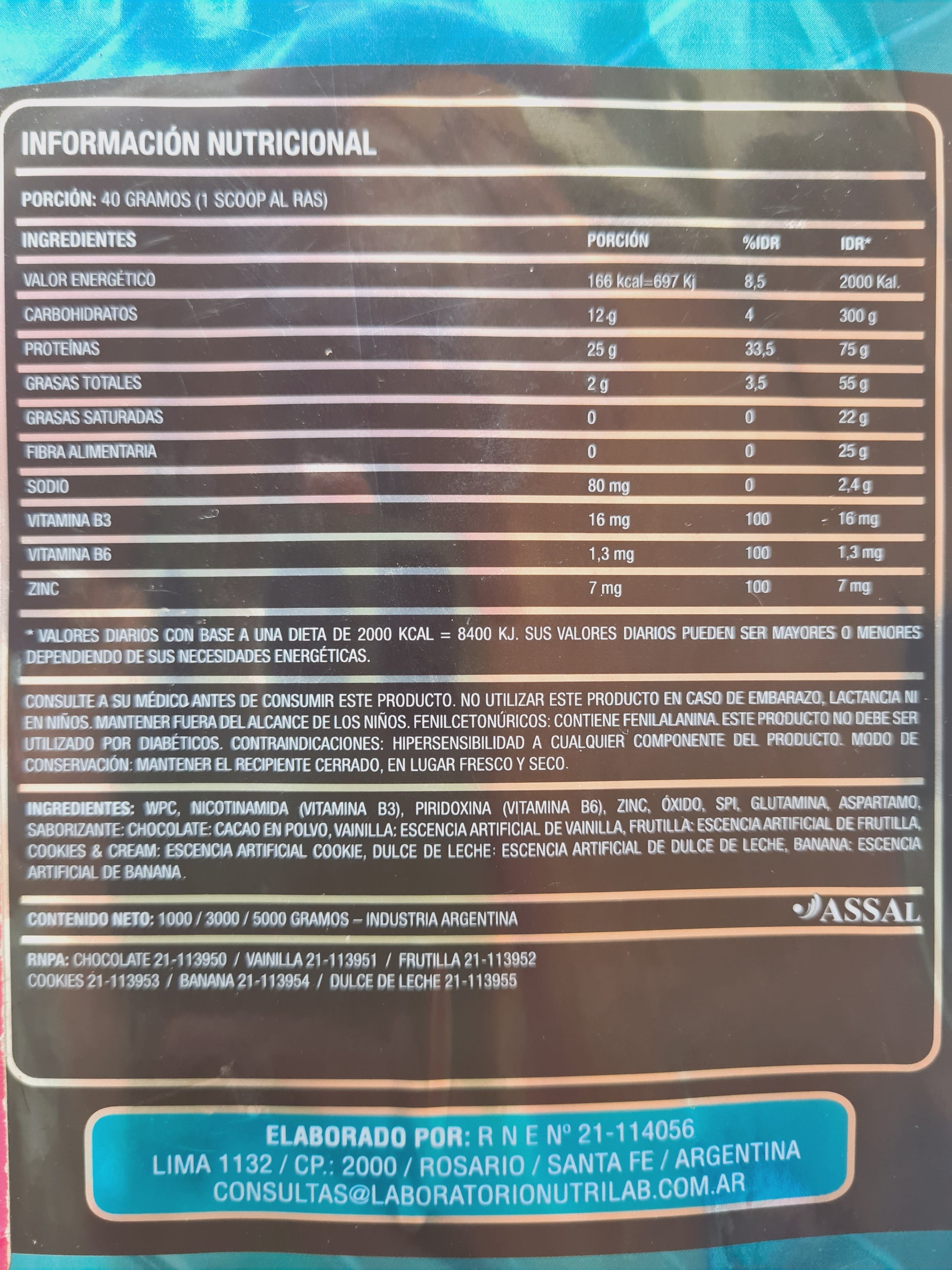 Whey Protein PRO 2.0 (1Kg) [NUTRILAB] Suplementos Asuncion